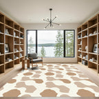 Brown Tan Organic Spots Rug