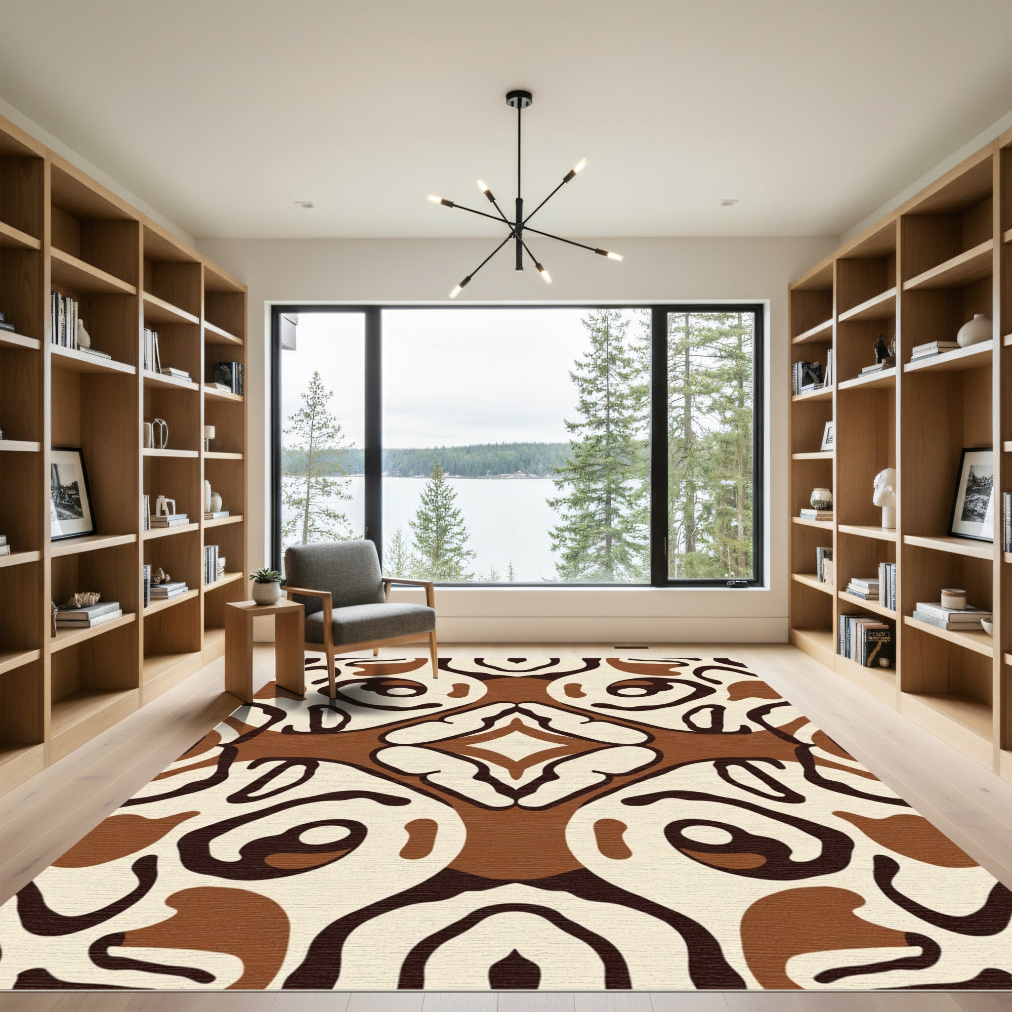 Earthy Organic Flowing Forms Rug