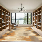 Earthy Tones Abstract Horizontal Strokes Rug
