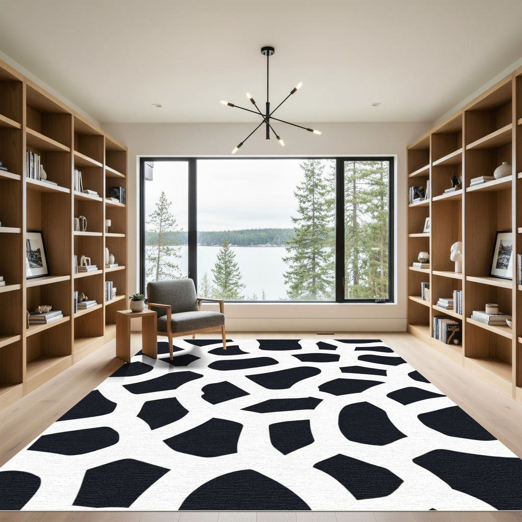 Black White Organic Connection Rug
