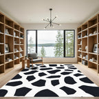 Black White Organic Connection Rug