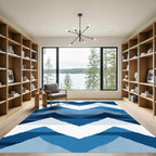 Abstract Blue Mountain Chevron Rug