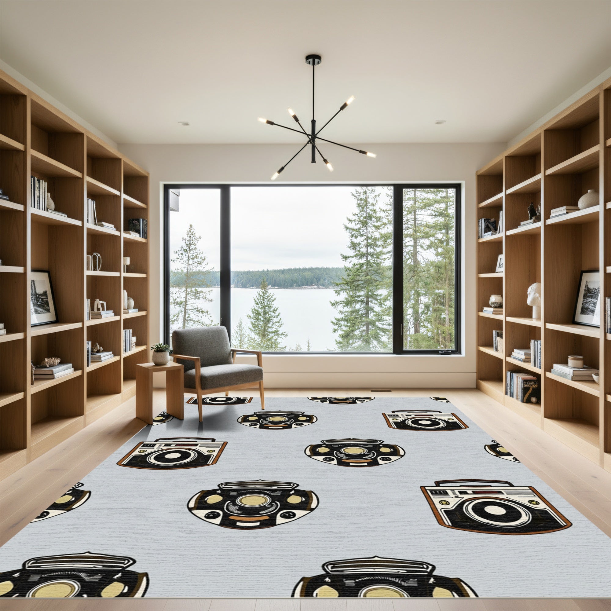 Retro Boombox Graphic Repeat Rug