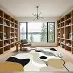 Abstract Earthy Tone Organic Shapes Rug