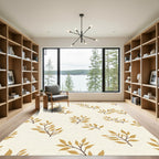 Autumn Leaf Branches Cream Rug