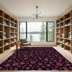 Hot Pink Floral Scatter Rug