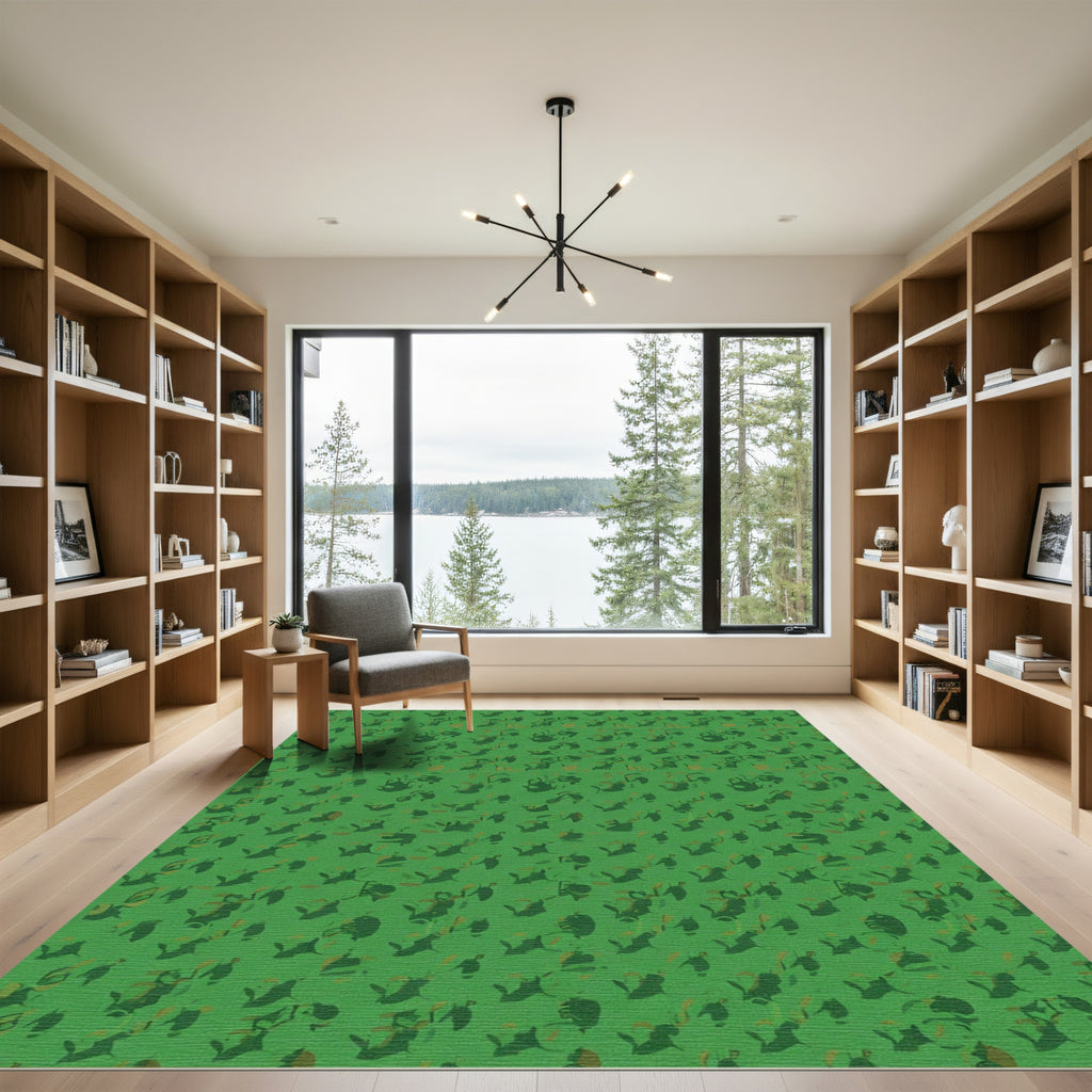 Deep Forest Organic Abstract Medallion Rug