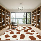Brown White Irregular Spots Rug