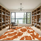 Terra Cotta Organic Blob Shapes Rug