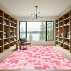 Soft Pink Blotchy Organic Shapes Rug
