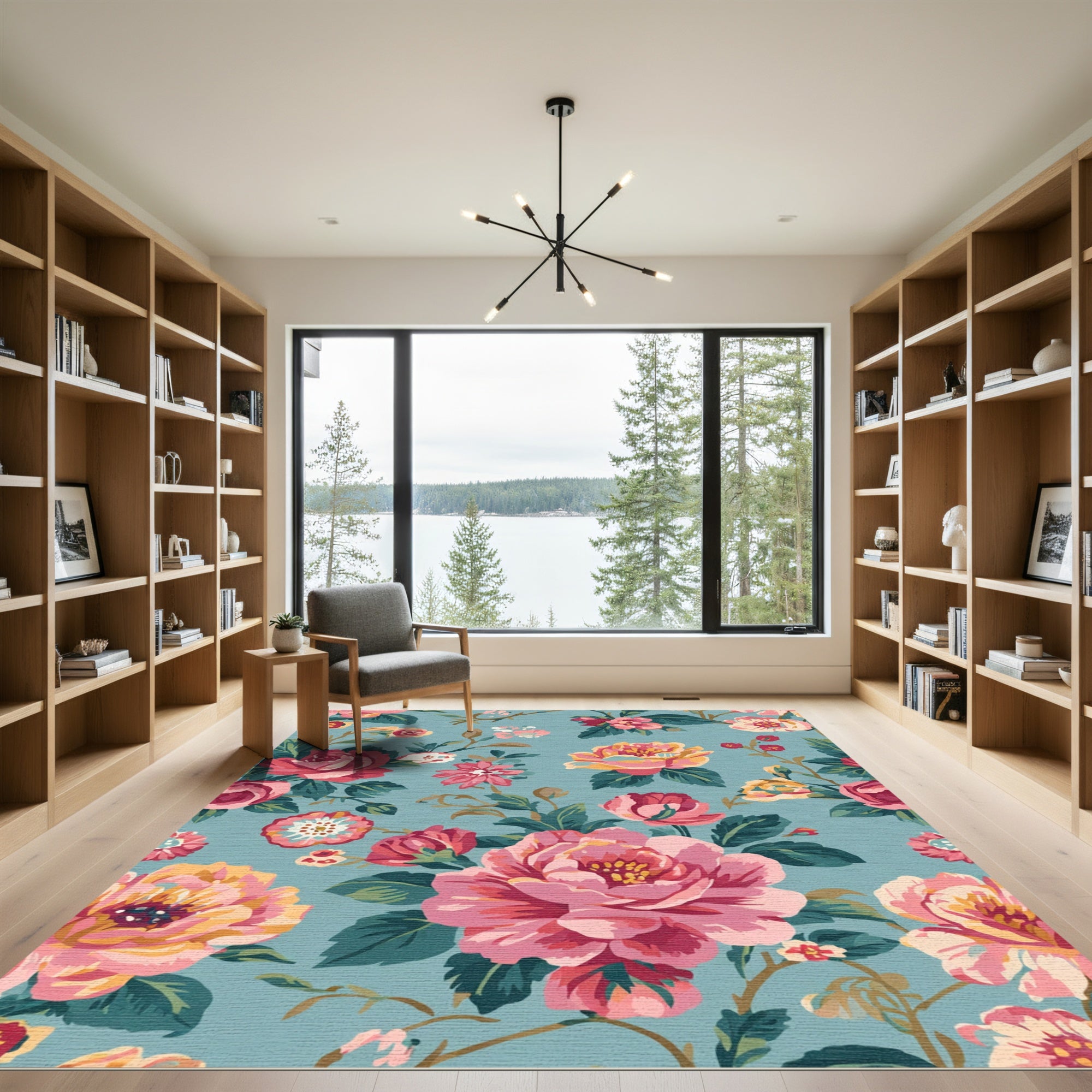 Vintage Rose Blossom Garden Rug
