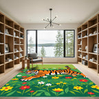 Bold Tiger Orange Striped Meadow Rug
