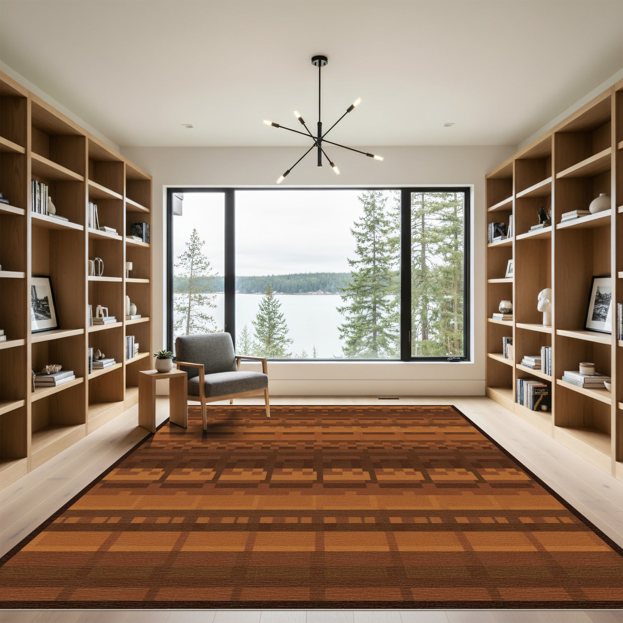Earthy Tones Horizontal Brick Stripe Rug