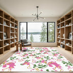 Pink Floral Vine Cascade Rug