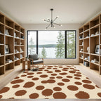 Brown Polka Dot Scattered Texture Rug