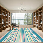 Pastel Stripe Vertical Color Block Rug