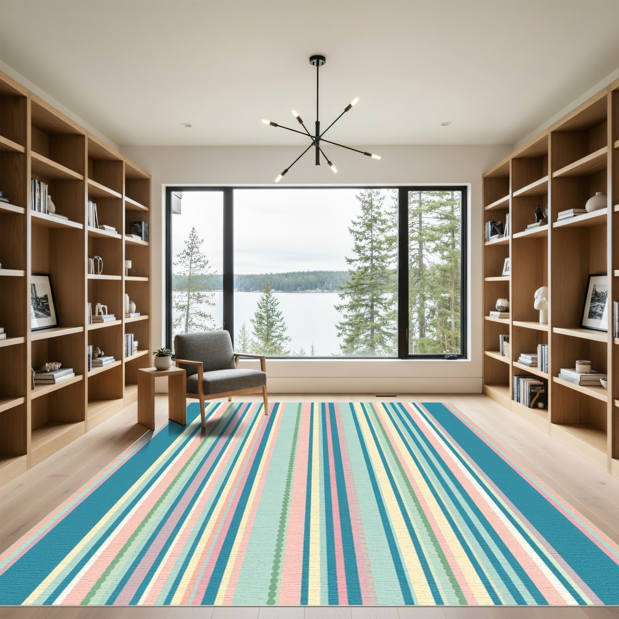 Pastel Stripe Vertical Color Block Rug