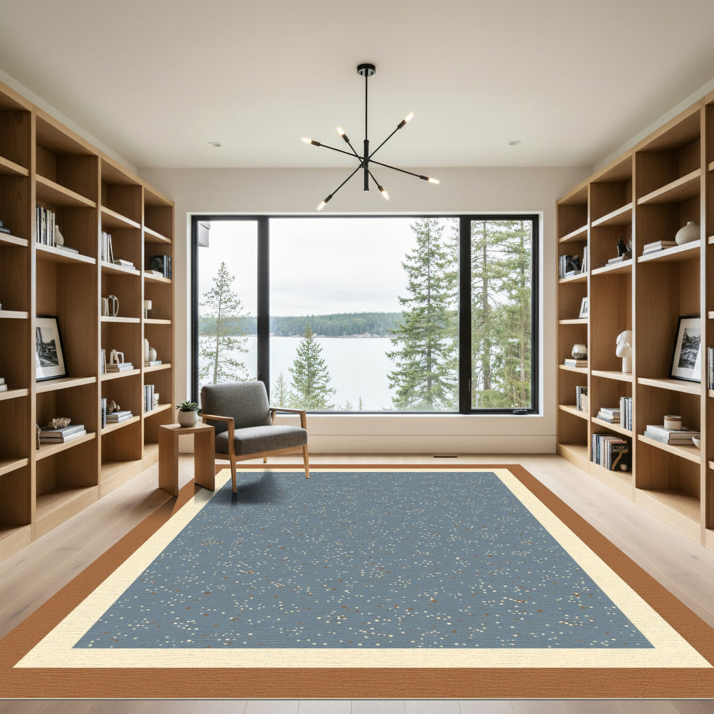 Subtle Blue Speckled Abstract Texture Rug