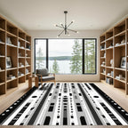 Monochromatic Abstract Geometric Stripes Rug