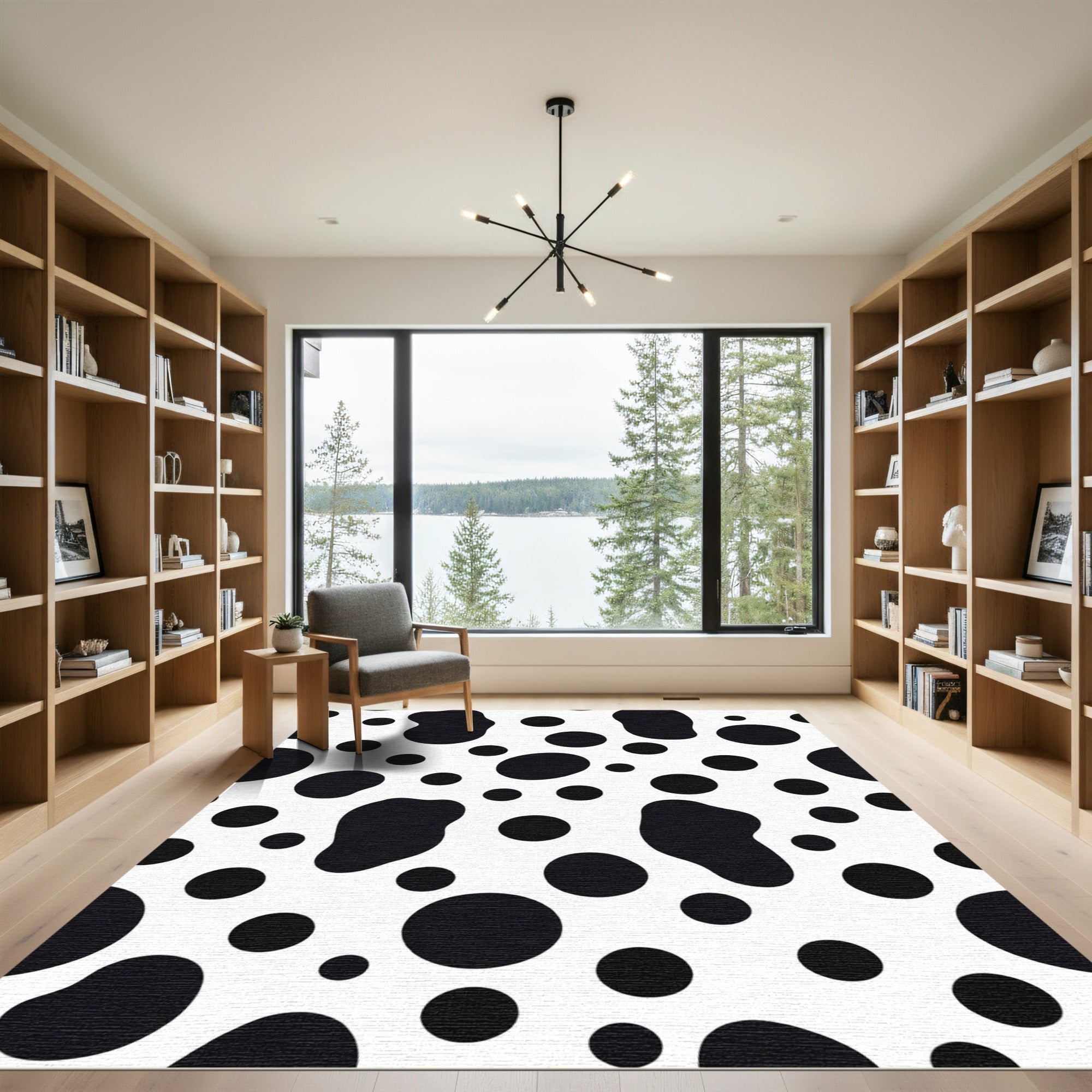 Black And White Dalmation Spots Rug