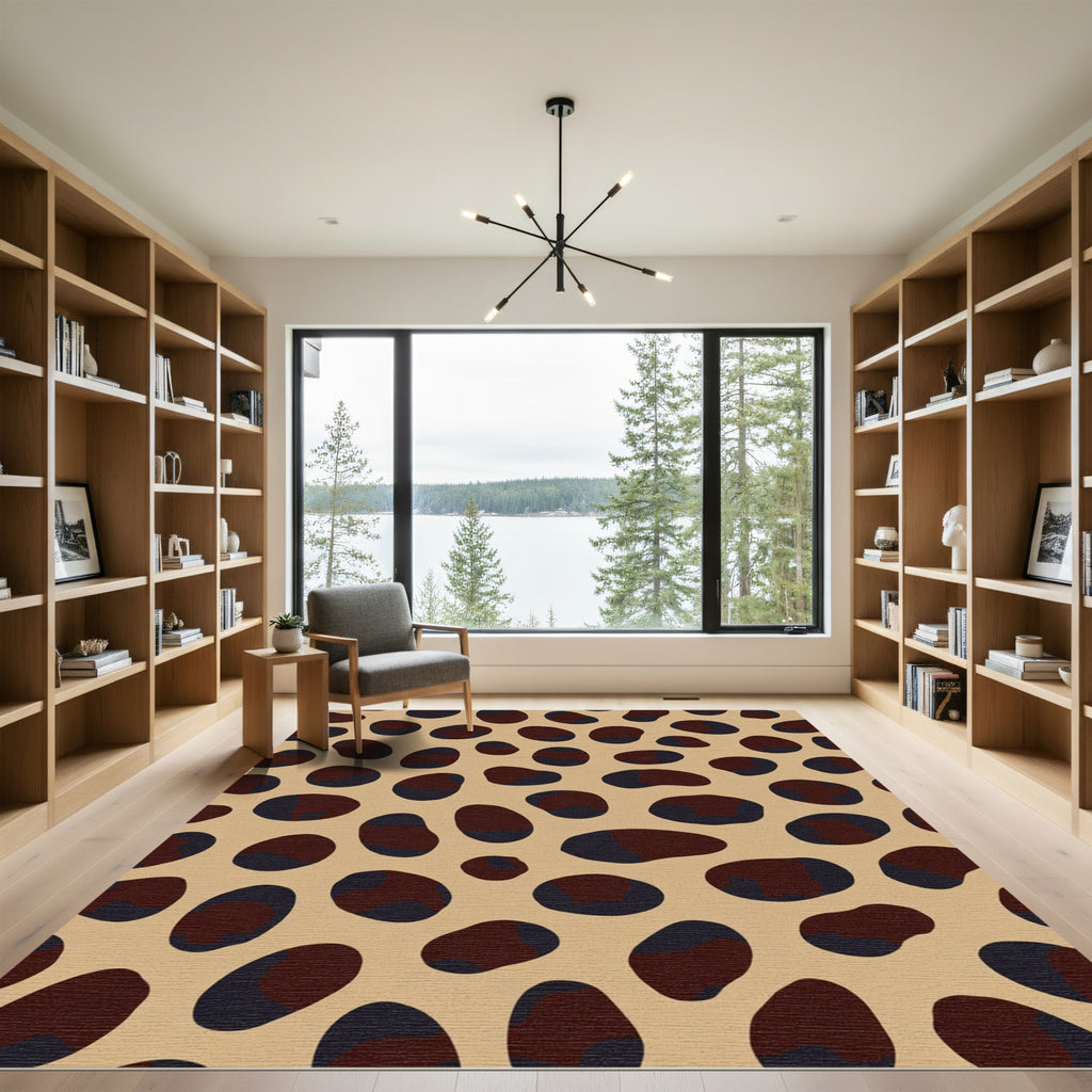 Earthy Beige Spotted Abstract Rug
