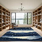 Celestial Night Landscape Starry Rug