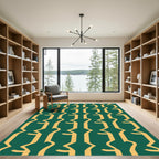 Emerald Gold Art Deco Columns Rug
