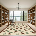 Brown Deer Forest Woodland Nature Rug