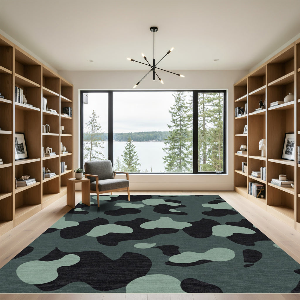 Urban Camouflage Blotches Rug