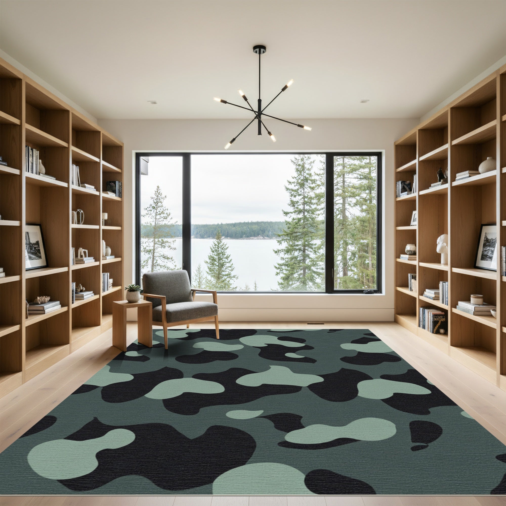 Urban Camouflage Blotches Rug