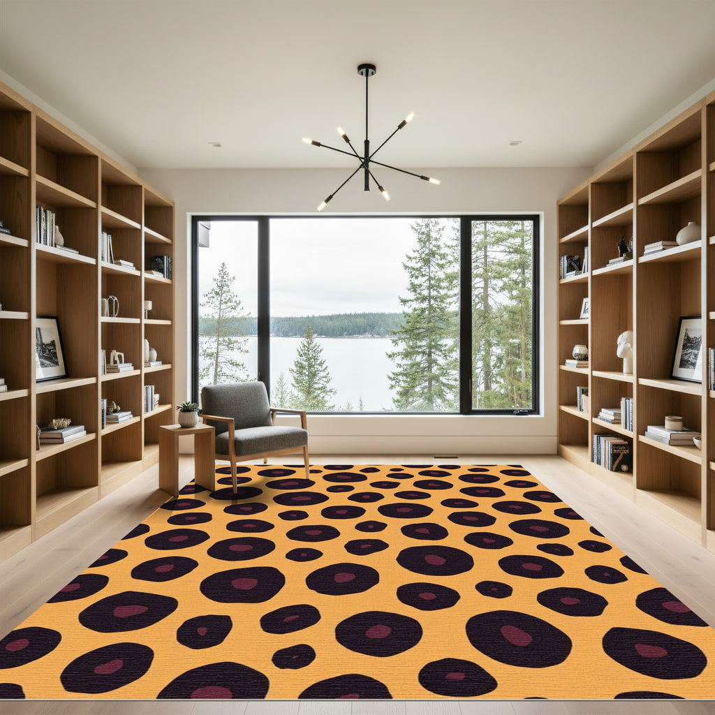 Bold Orange Leopard Spot Rug