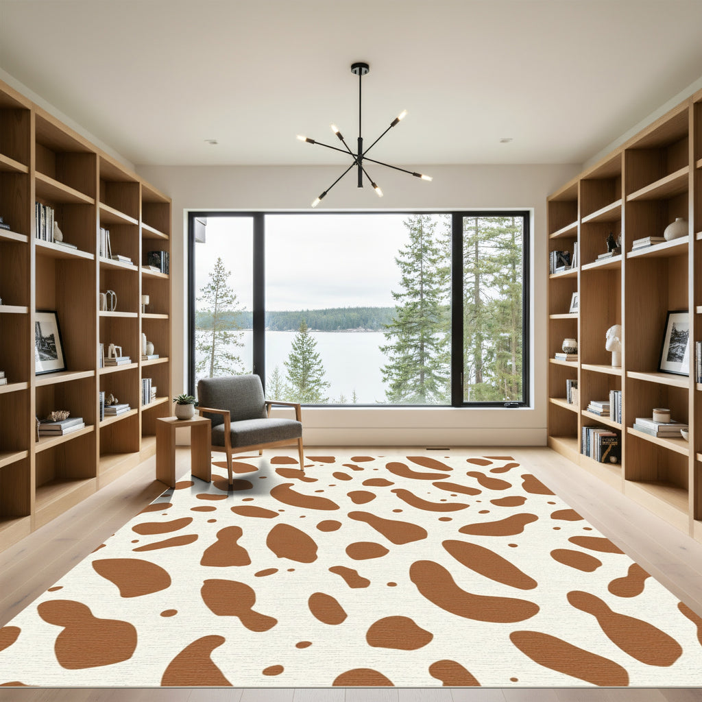 Brown Spots on Cream Background Rug
