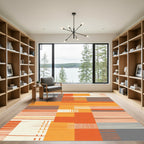 Modern Abstract Stripe Collage Rug