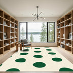 Deep Forest Green Polka Dot Accent Rug