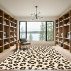 Beige And Brown Leopard Spot Cluster Rug