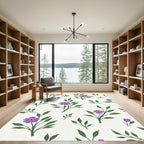 Purple Flower Branches Meadow Rug
