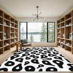 Bold Black Irregular Spots Rug