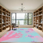 Pink Coral Turtle Swirl Rug