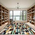 Abstract Eclectic Geometric Stripe Rug