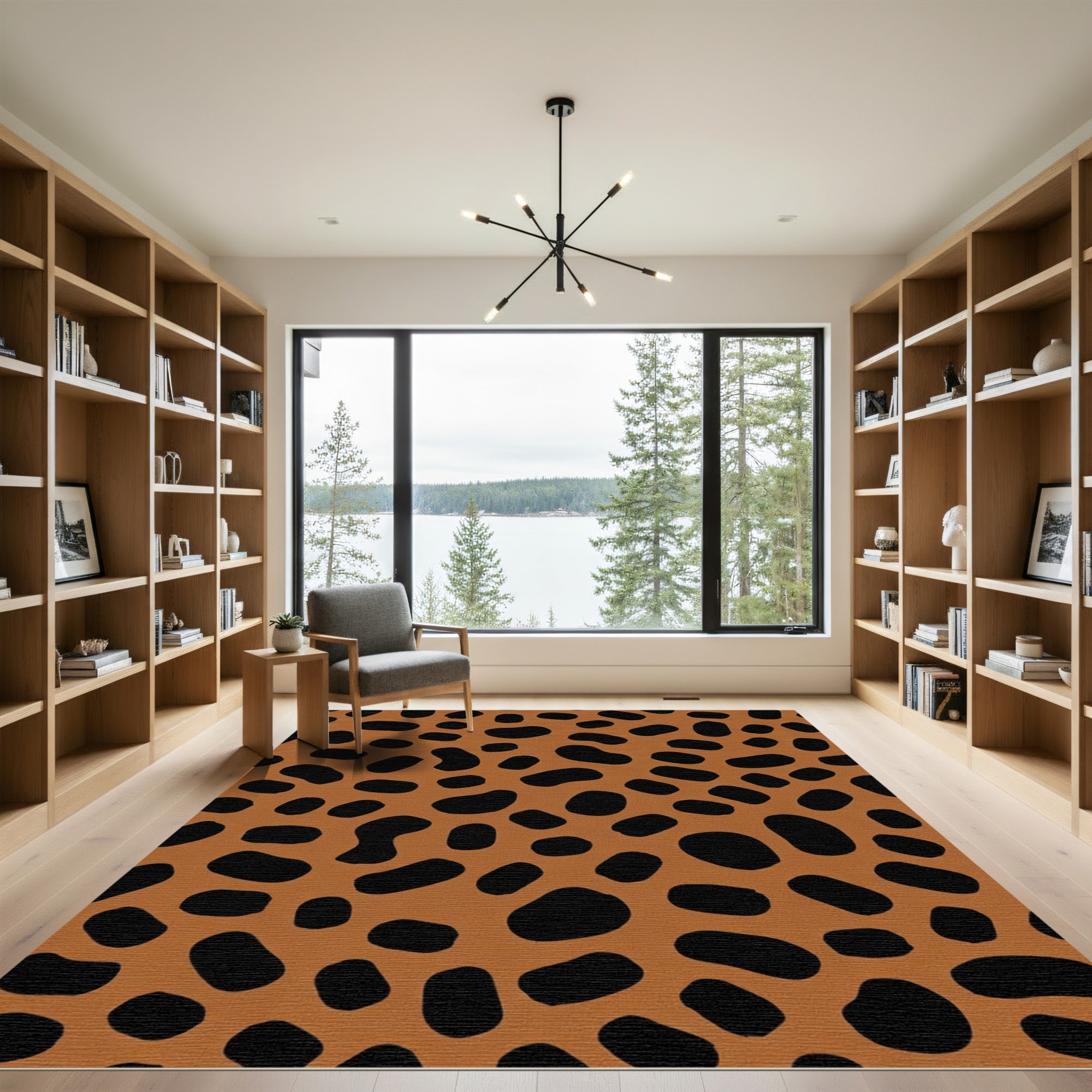 Burnt Orange Spotty Organic Rug