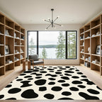 Black Cream Irregular Spots Rug