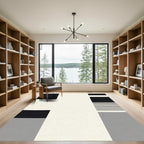 Monochromatic Geometric Stripe Composition Rug