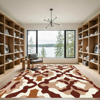 Earthy Tones Quatrefoil Scrolling Medallion Rug