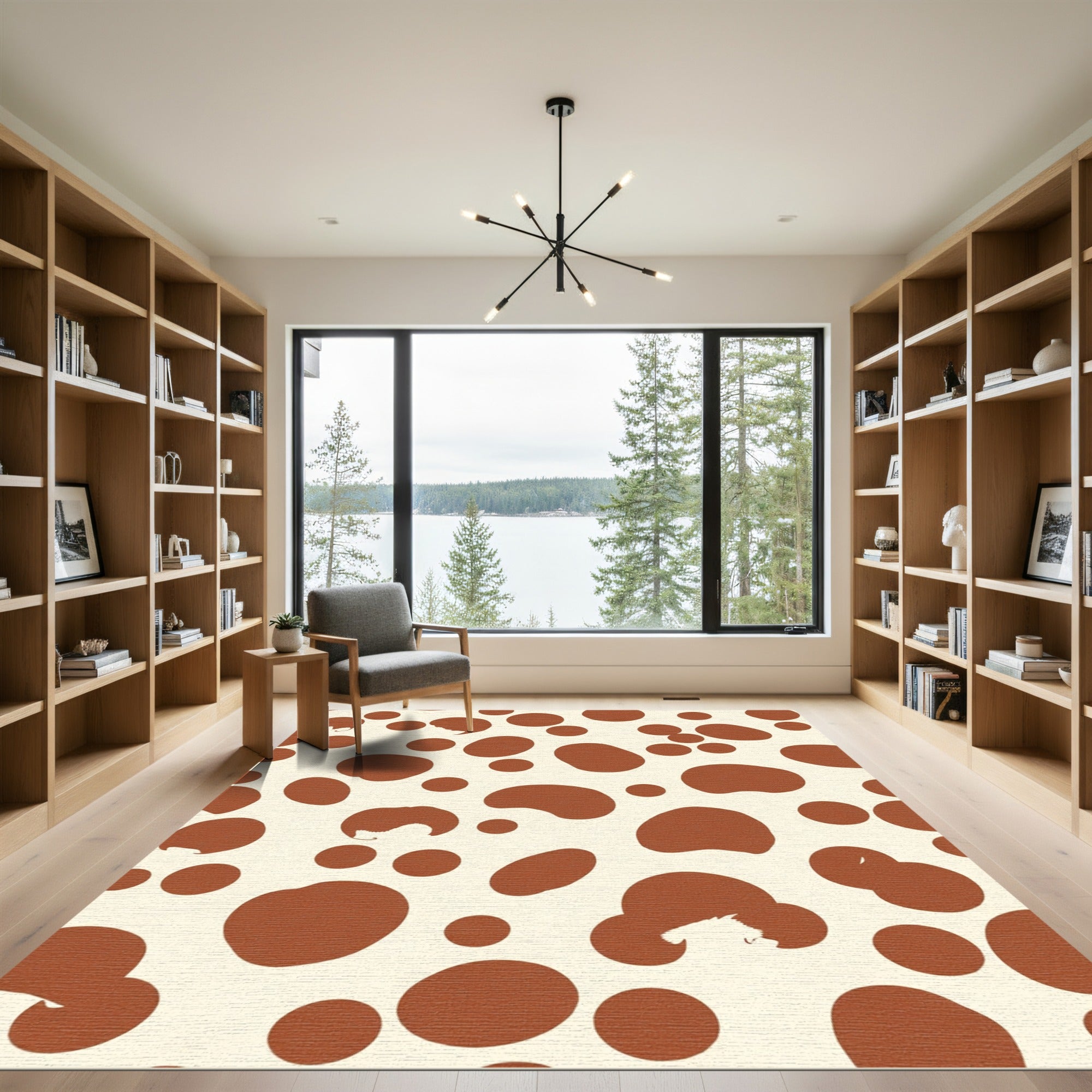 Brown Spots In Cream Background Rug