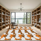 Whimsical Orange Tiger Stripes Rug