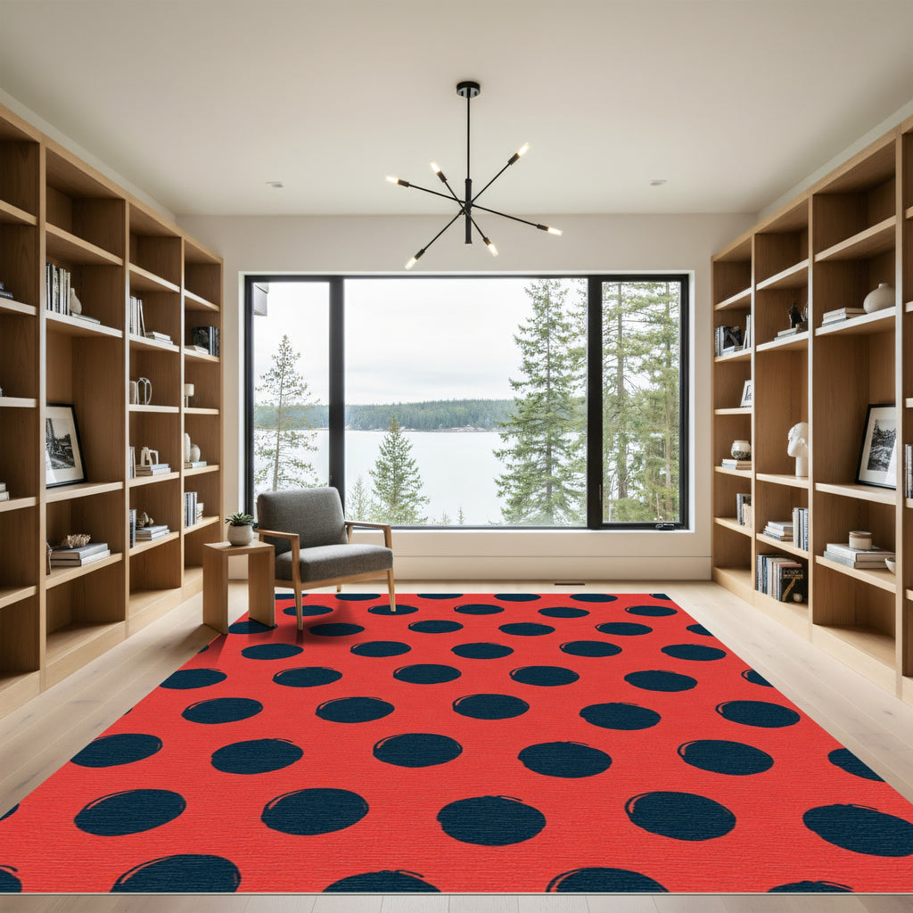 Bold Red Circles Rug