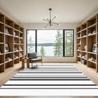 Modern Black White Striped Harmony Rug