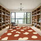 Rust Cream Organic Blob Flow Rug