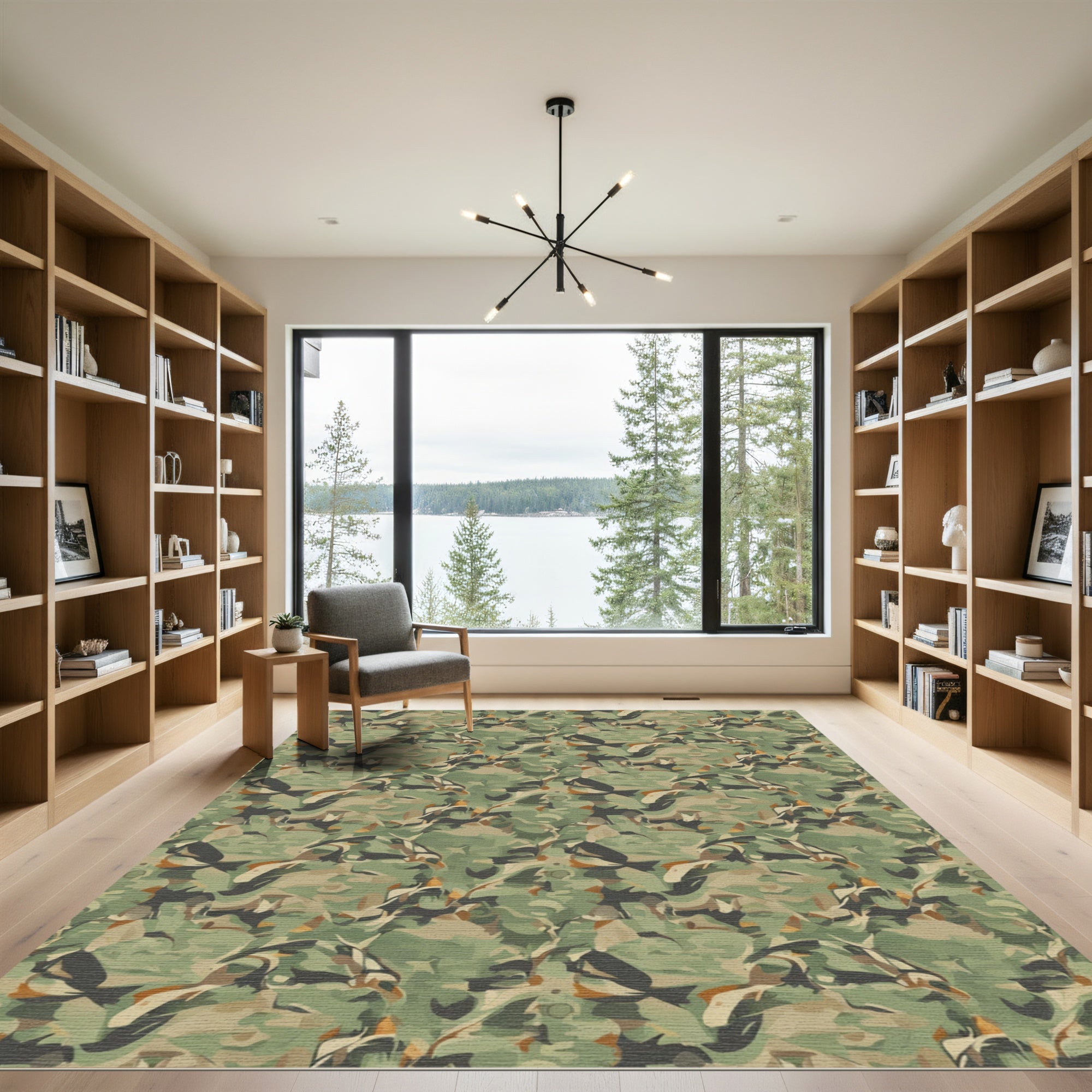 Urban Woodland Camouflage Blend Rug