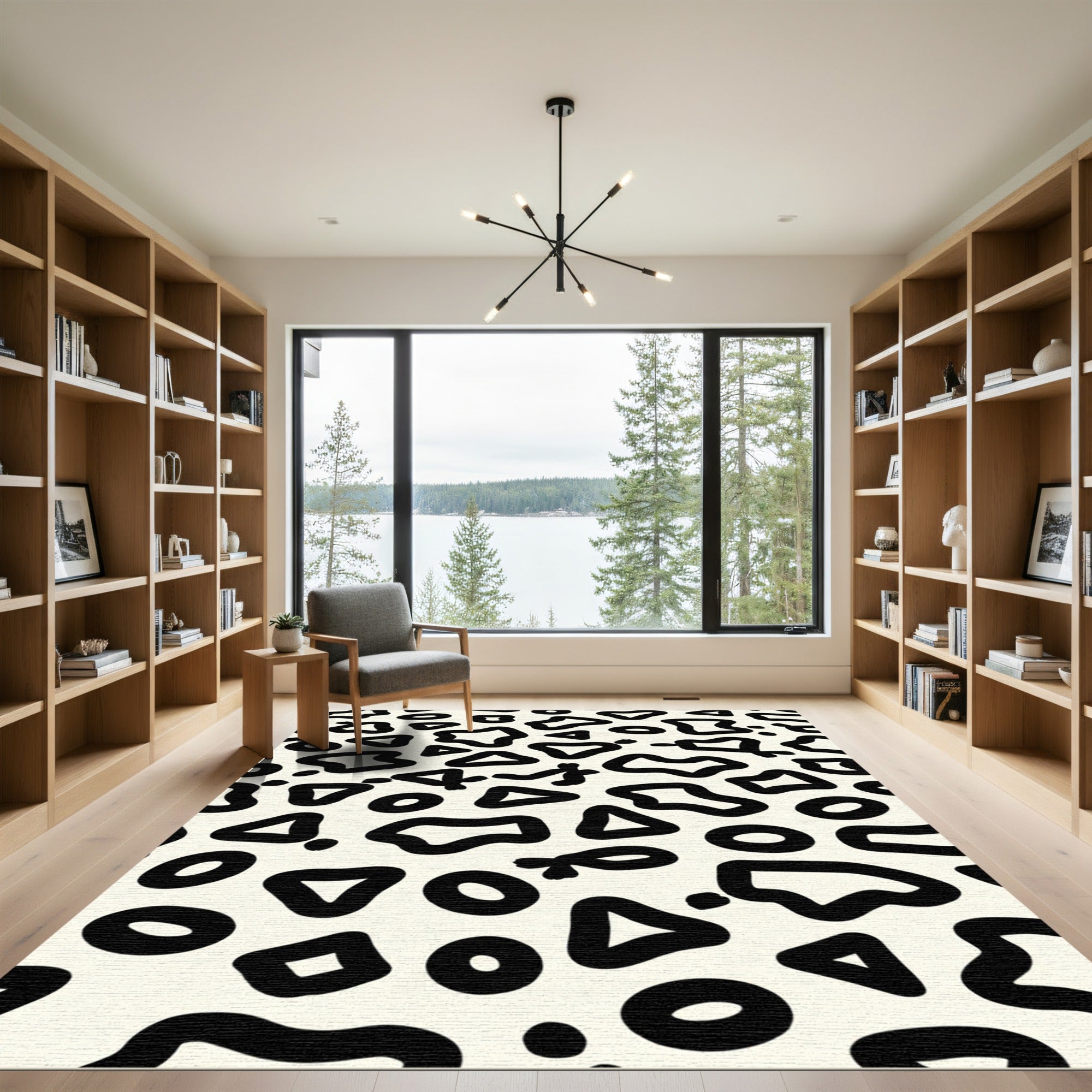 Monochromatic Abstract Shape Scatter Rug